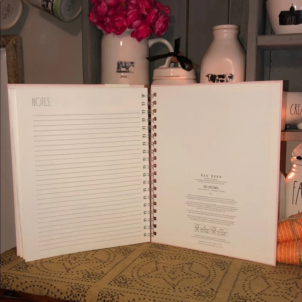 Rae Dunn MAKE IT HAPPEN Spiral 17 Month Planner August 2026-December 2027 (Pink)